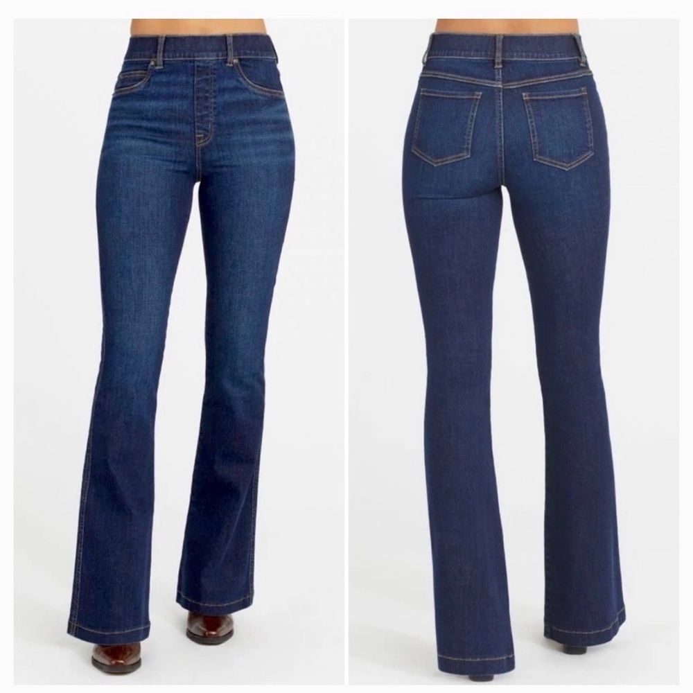 SPANX Women's Skinny Jeans in Dark Blue Wash